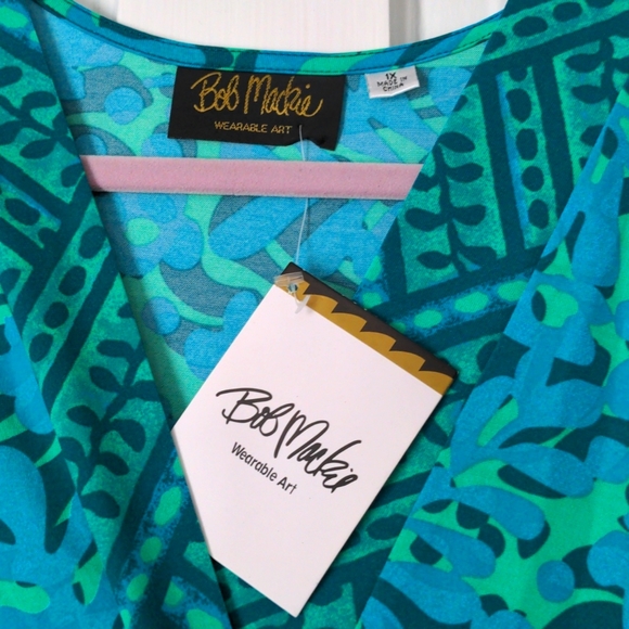 Blue & Green Patterned Designer Dress (NWT!) - Picture 5 of 8